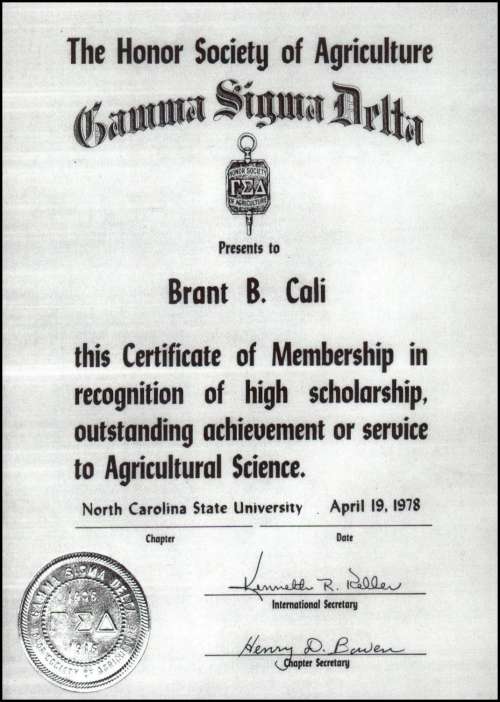 Gamma Sigma Delta Diploma